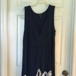 Style & Co Navy And White Floral Dress